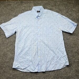 Paul & Shark Yachting Button Up Casual Shirt size 42 Short Sleeve Red Blue